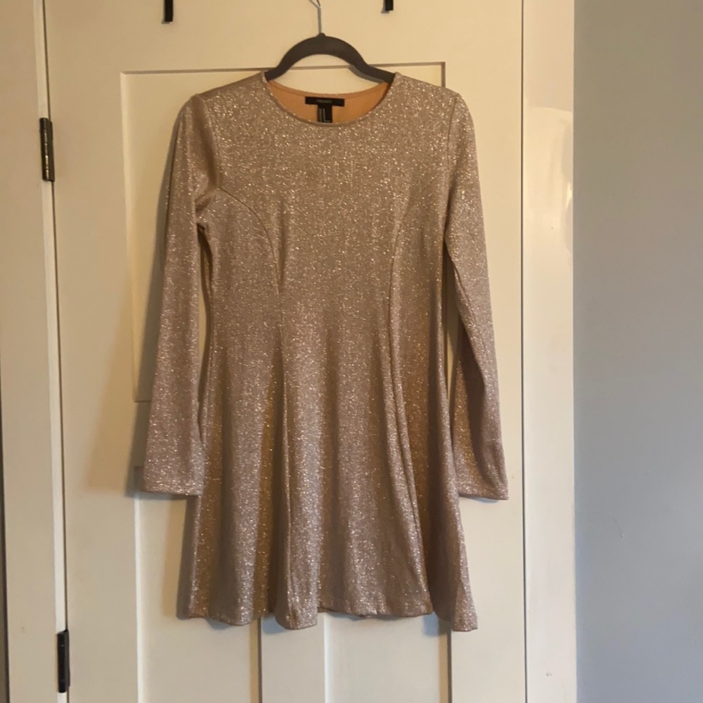 Sparkly Gold Long Sleeve Dress